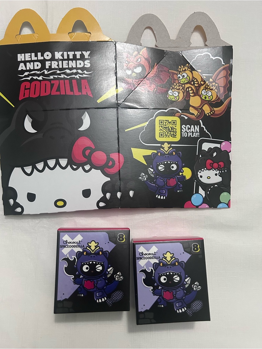 Godzilla Collectible chococat- Black & Purple McDonald bundle of two